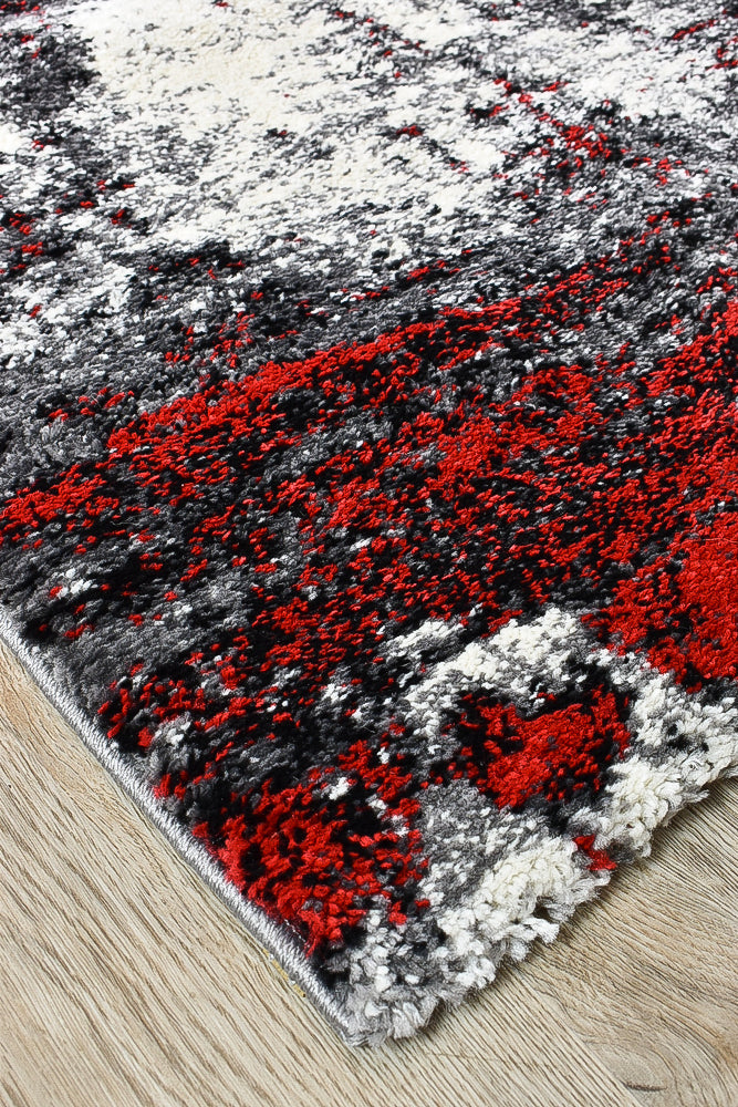 Dahlia White Red Rug - Turkish-inspired modern rug from Treasures of Turkey