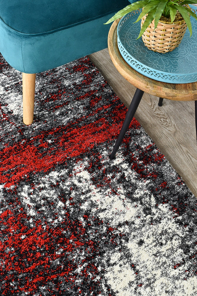 Dahlia White Red Rug - Turkish-inspired modern rug from Treasures of Turkey