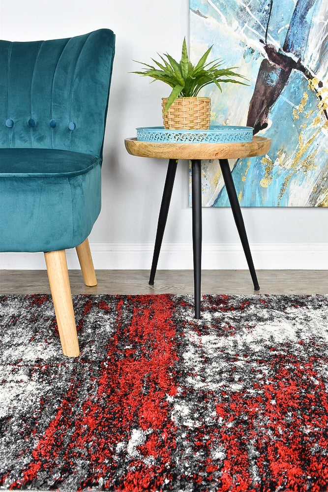 Dahlia White Red Rug - Turkish-inspired modern rug from Treasures of Turkey