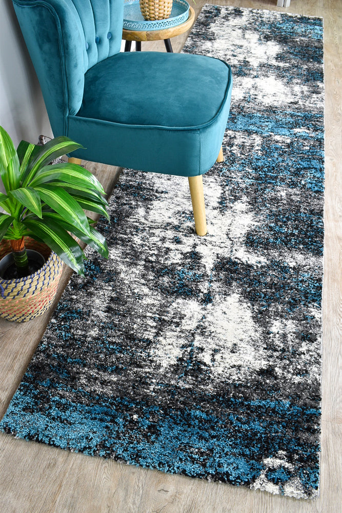 Dahlia White Turquoise Rug - Turkish-inspired modern rug from Treasures of Turkey