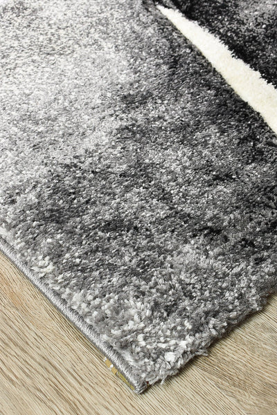 Dahlia 37 Dark Grey White Rug