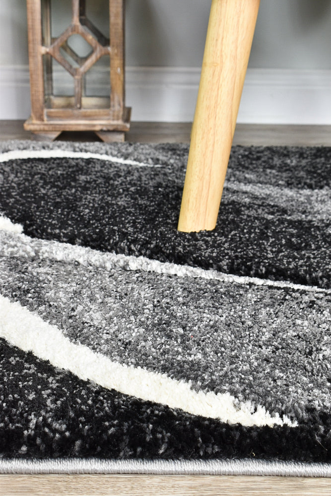 Dahlia Dark Grey White Rug - Turkish-inspired modern rug from Treasures of Turkey