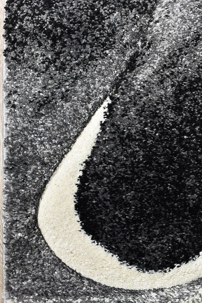 Dahlia Dark Grey White Rug - Turkish-inspired modern rug from Treasures of Turkey