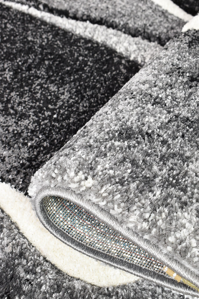 Dahlia Dark Grey White Rug - Turkish-inspired modern rug from Treasures of Turkey