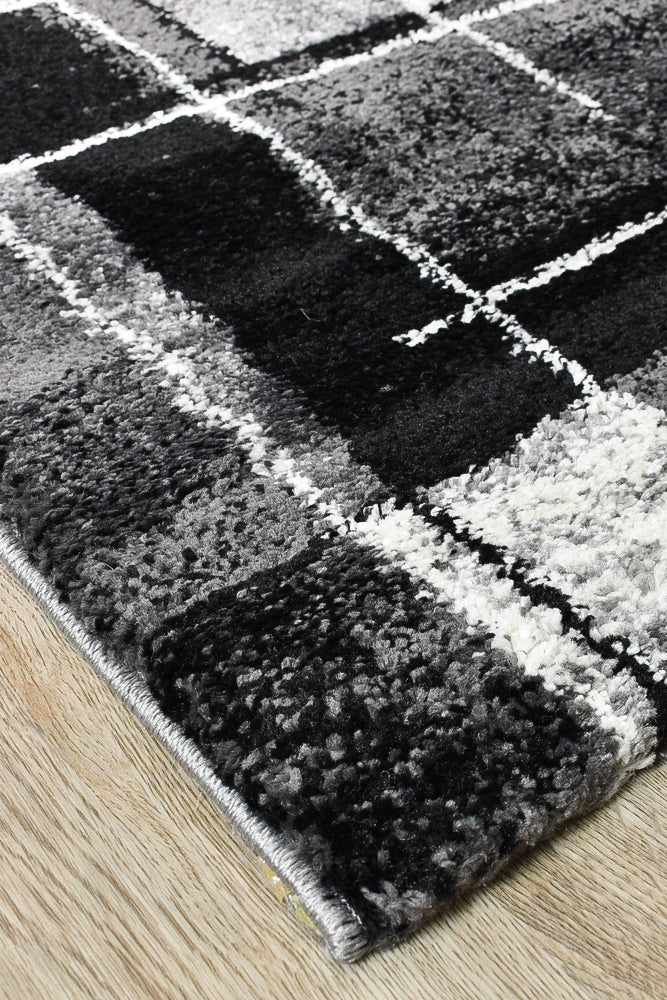 Dahlia Dark Grey Black Rug - Turkish-inspired modern rug from Treasures of Turkey