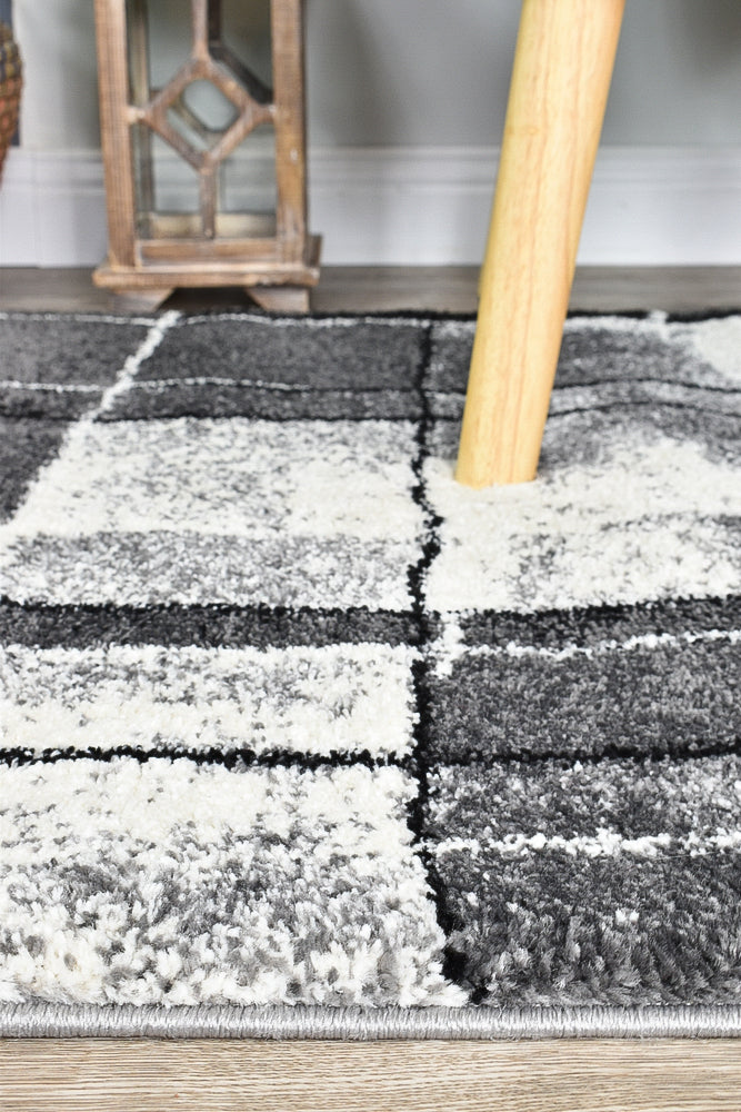 Dahlia Dark Grey Black Rug - Turkish-inspired modern rug from Treasures of Turkey