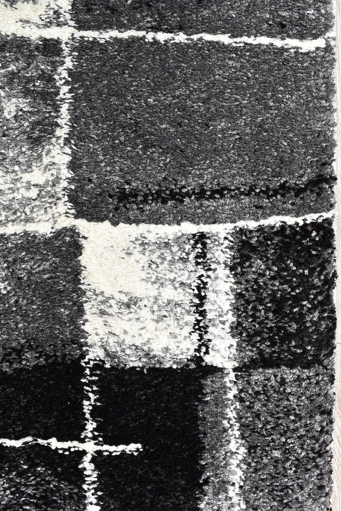Dahlia Dark Grey Black Rug - Turkish-inspired modern rug from Treasures of Turkey