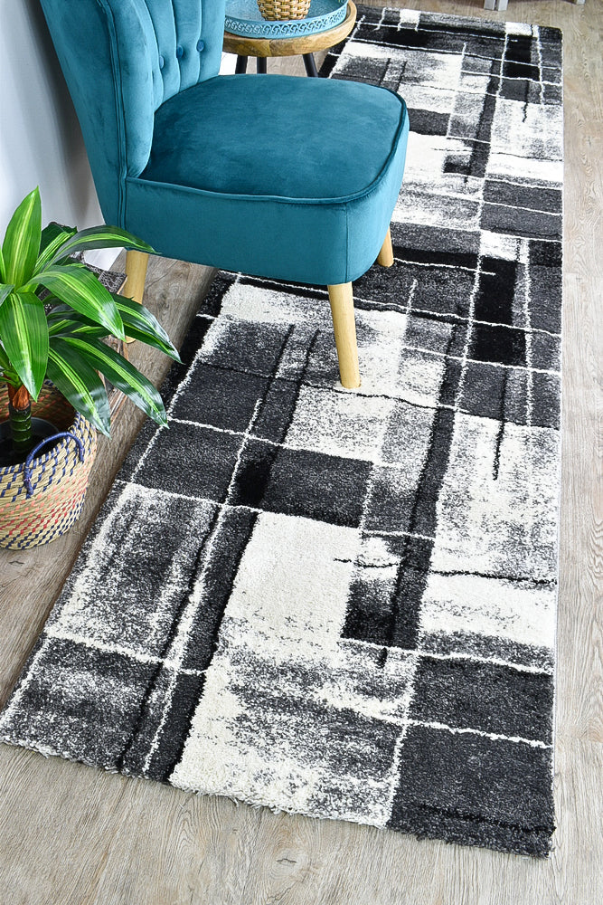 Dahlia Dark Grey Black Rug - Turkish-inspired modern rug from Treasures of Turkey