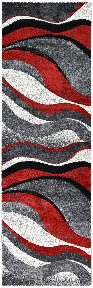 Dahlia 300 Light Grey Red Rug