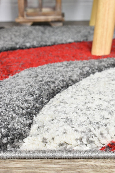 Dahlia 300 Light Grey Red Rug