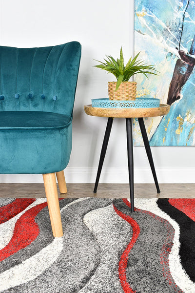 Dahlia 300 Light Grey Red Rug