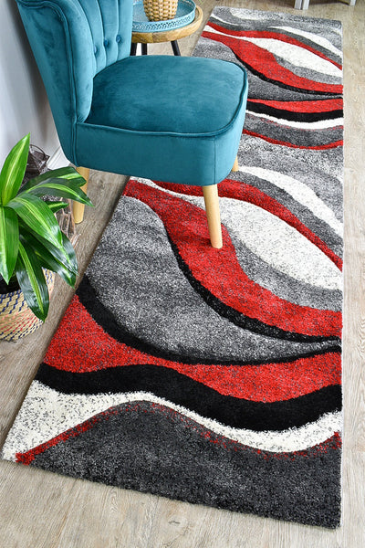 Dahlia 300 Light Grey Red Rug