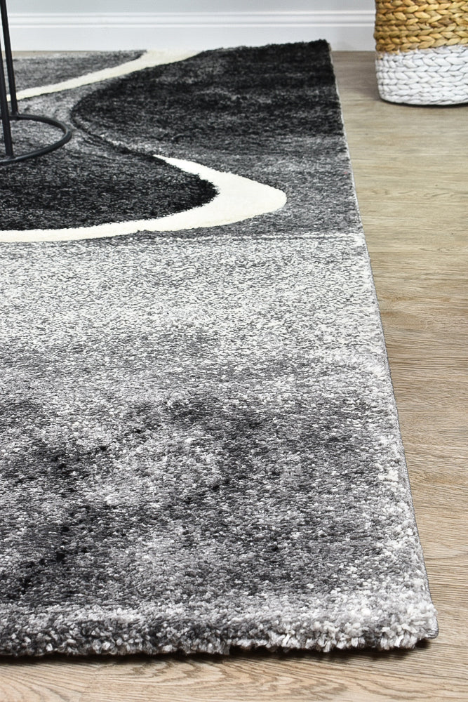 Dahlia Dark Grey White Rug - Turkish-inspired modern rug from Treasures of Turkey