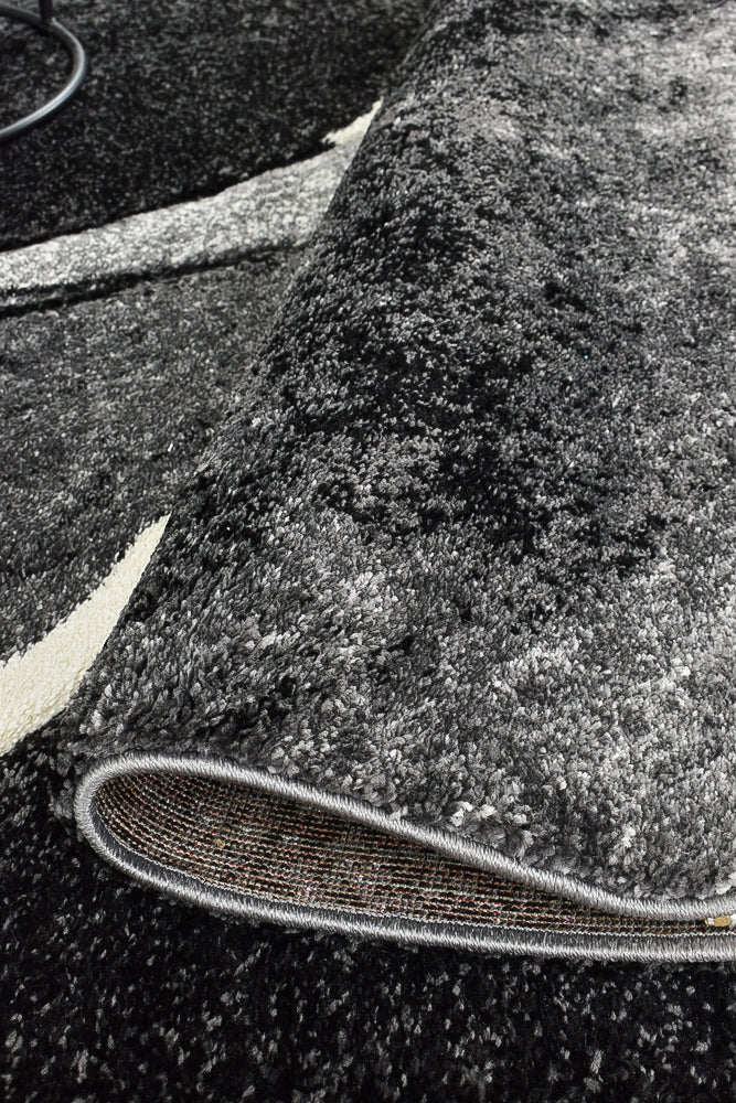 Dahlia Dark Grey White Rug - Turkish-inspired modern rug from Treasures of Turkey