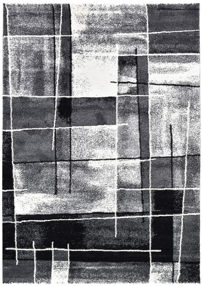 Dahlia Dark Grey Black Rug - Turkish-inspired modern rug from Treasures of Turkey