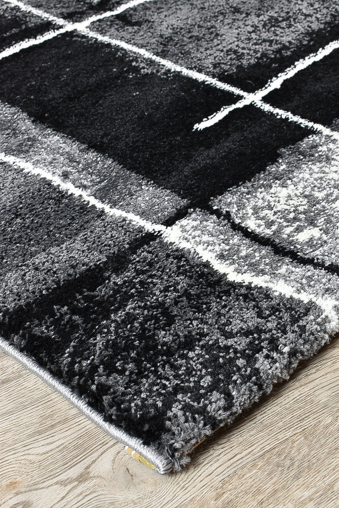 Dahlia Dark Grey Black Rug - Turkish-inspired modern rug from Treasures of Turkey
