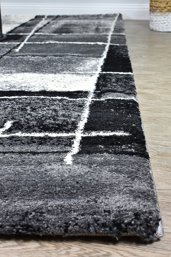 Dahlia Dark Grey Black Rug - Turkish-inspired modern rug from Treasures of Turkey