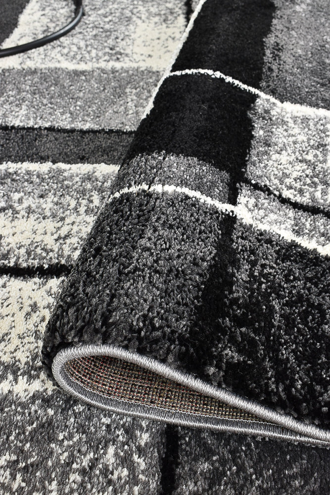 Dahlia Dark Grey Black Rug - Turkish-inspired modern rug from Treasures of Turkey