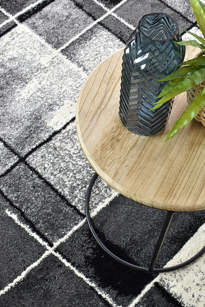 Dahlia Dark Grey Black Rug - Turkish-inspired modern rug from Treasures of Turkey