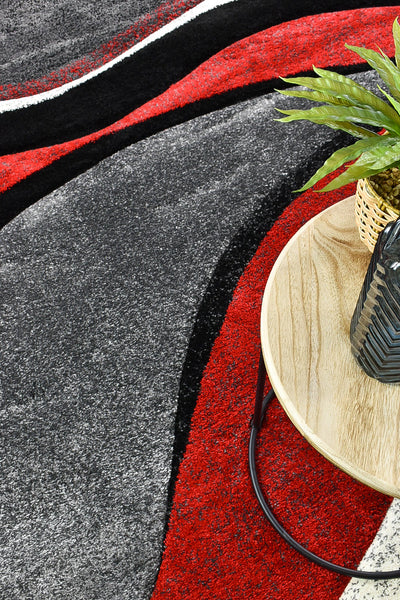 Dahlia 300 Light Grey Red Rug