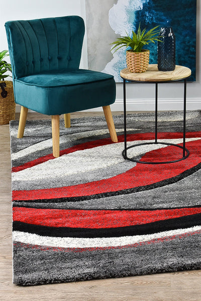 Dahlia 300 Light Grey Red Rug