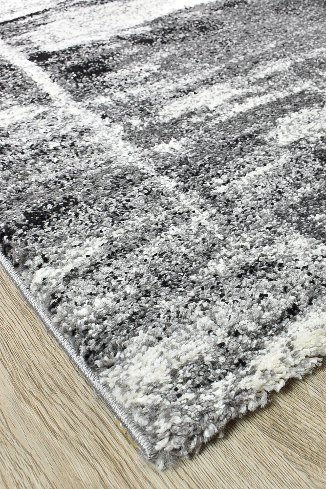 Dahlia Light Grey Dark Grey Runner - Turkish-inspired hallway runner rug from Treasures of Turkey