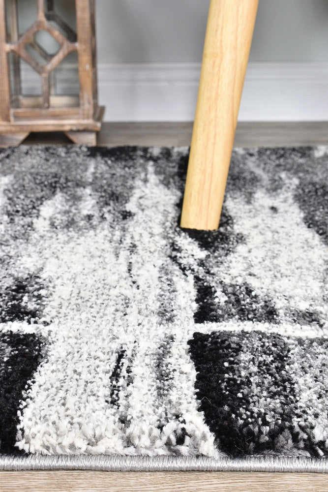 Dahlia Light Grey Dark Grey Runner - Turkish-inspired hallway runner rug from Treasures of Turkey