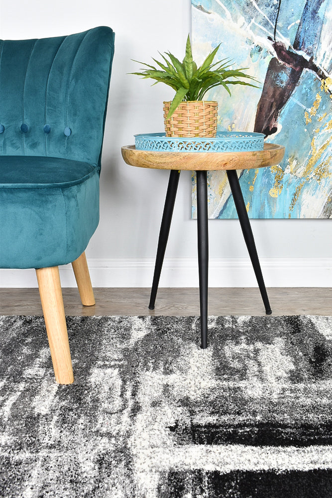 Dahlia Light Grey Dark Grey Runner - Turkish-inspired hallway runner rug from Treasures of Turkey