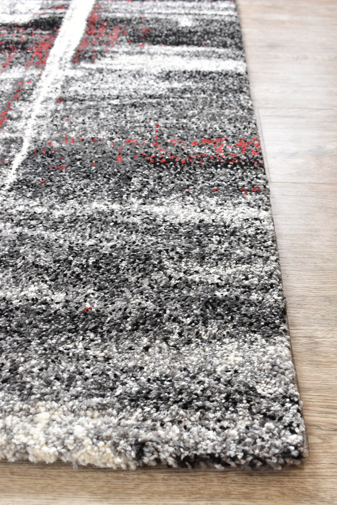 Dahlia Light Grey Red Rug - Turkish-inspired modern rug from Treasures of Turkey