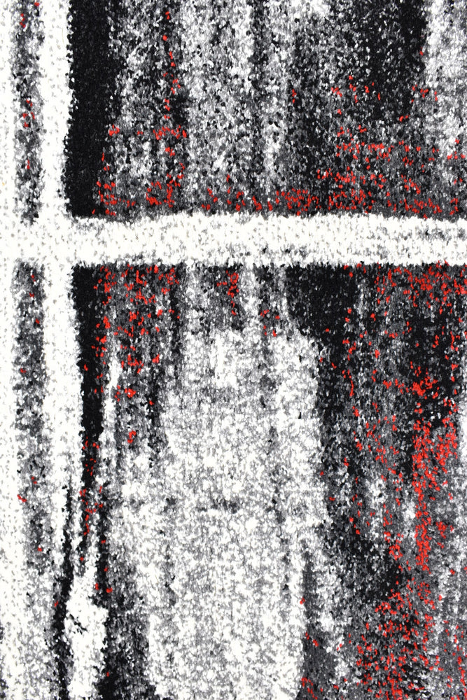 Dahlia Light Grey Red Rug - Turkish-inspired modern rug from Treasures of Turkey