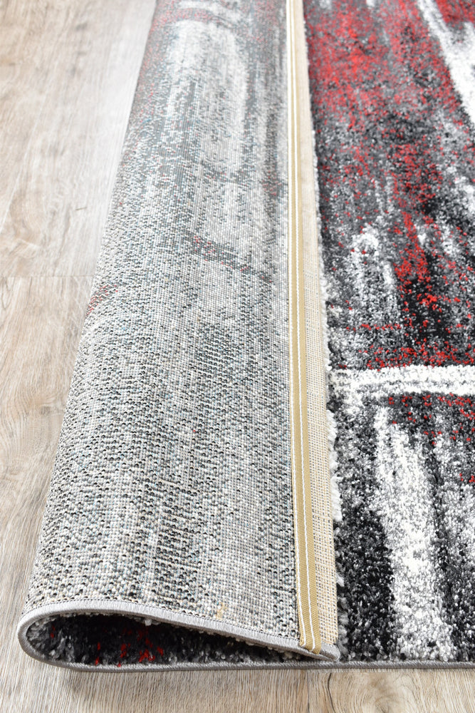 Dahlia Light Grey Red Rug - Turkish-inspired modern rug from Treasures of Turkey
