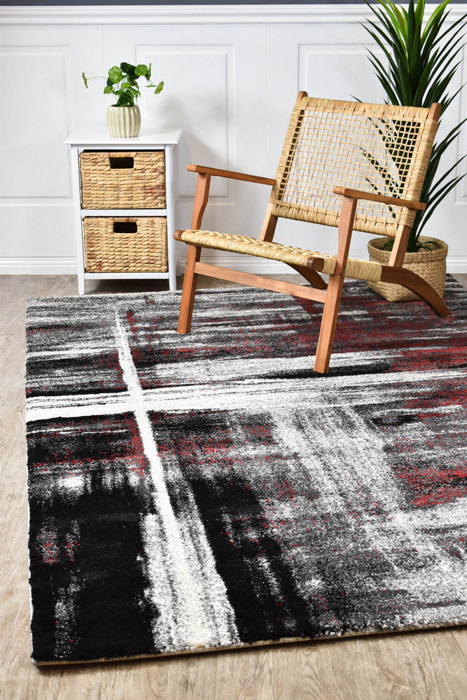 Dahlia Light Grey Red Rug - Turkish-inspired modern rug from Treasures of Turkey