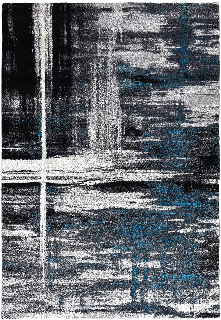 Dahlia Light Grey Turquoise Rug - Turkish-inspired modern rug from Treasures of Turkey