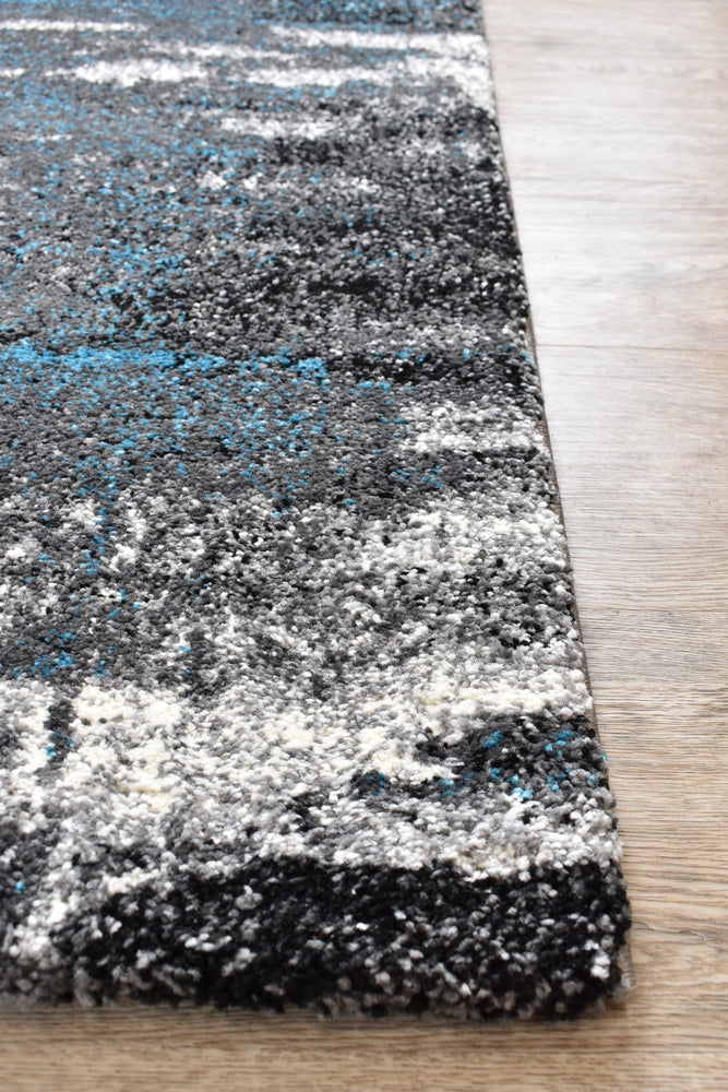 Dahlia Light Grey Turquoise Rug - Turkish-inspired modern rug from Treasures of Turkey