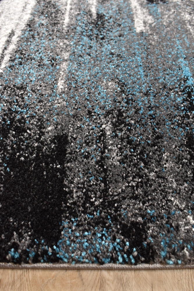 Dahlia Light Grey Turquoise Rug - Turkish-inspired modern rug from Treasures of Turkey