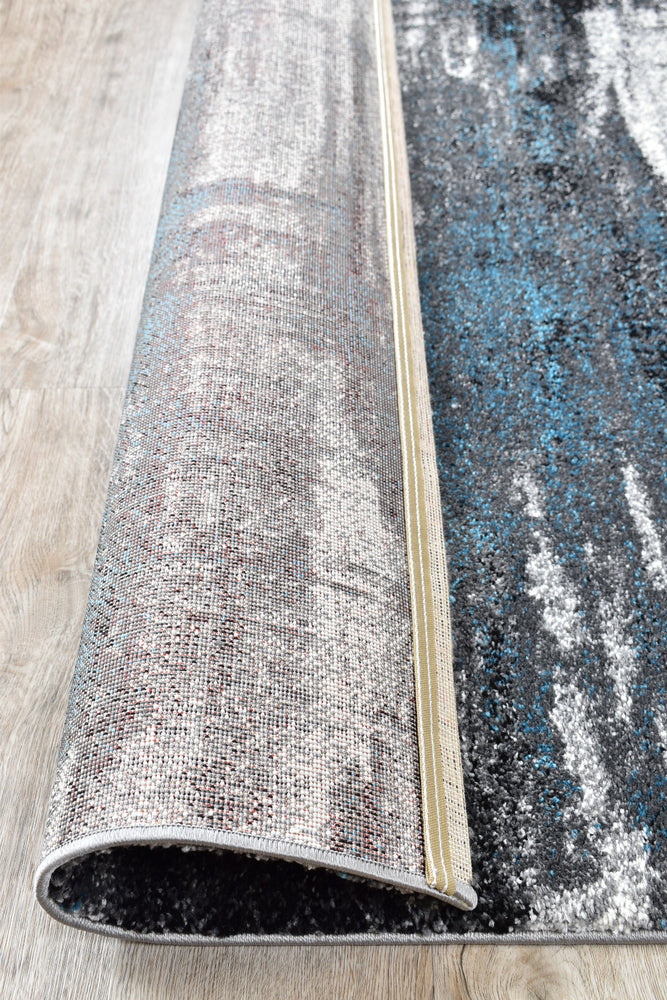 Dahlia Light Grey Turquoise Rug - Turkish-inspired modern rug from Treasures of Turkey