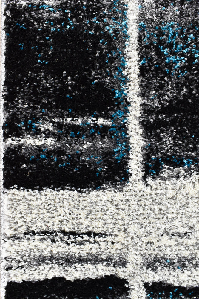 Dahlia Light Grey Turquoise Rug - Turkish-inspired modern rug from Treasures of Turkey