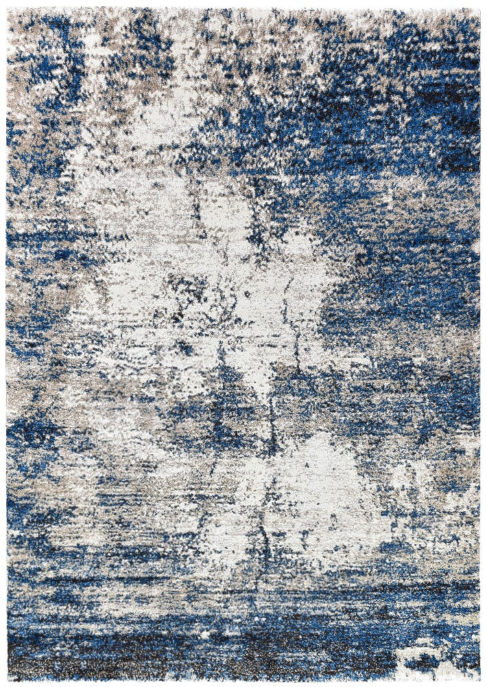 Dahlia White Blue Rug - Turkish-inspired modern rug from Treasures of Turkey