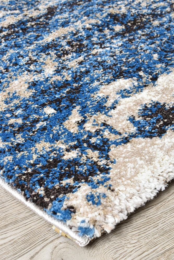 Dahlia White Blue Rug - Turkish-inspired modern rug from Treasures of Turkey