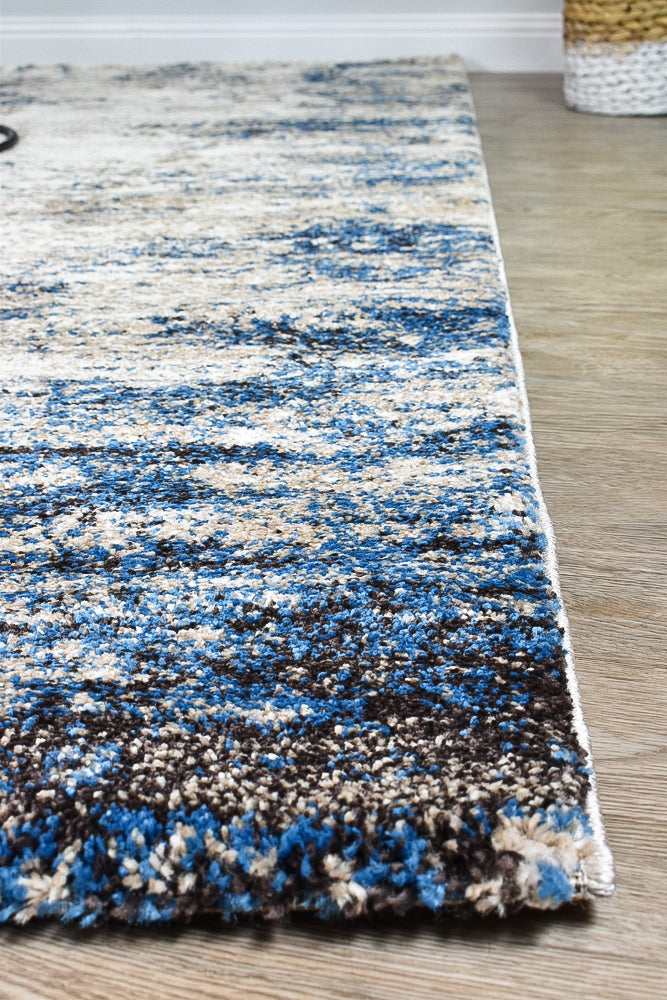 Dahlia White Blue Rug - Turkish-inspired modern rug from Treasures of Turkey