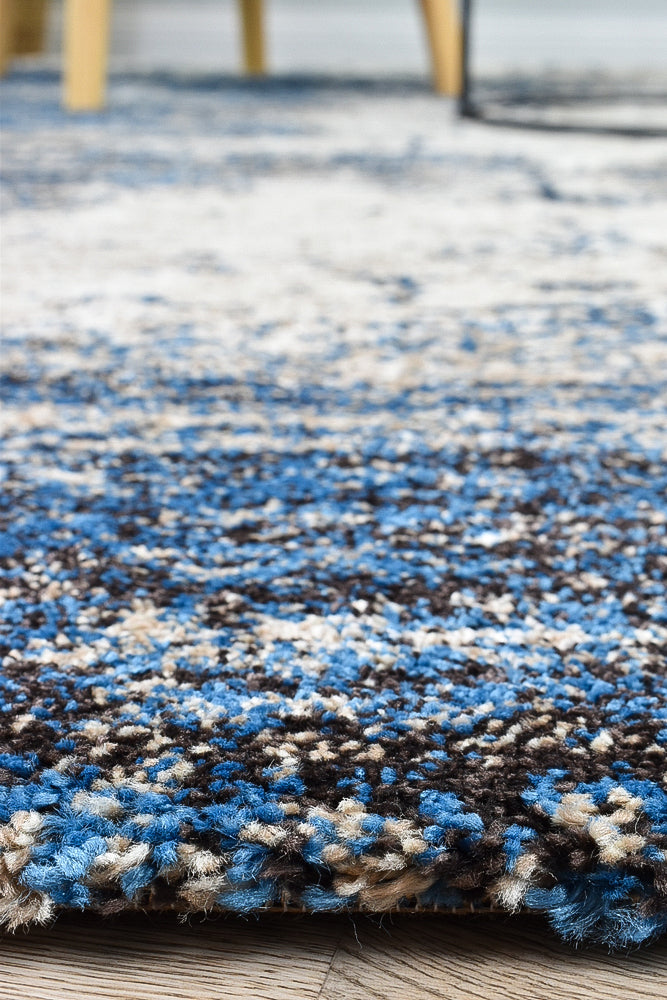 Dahlia White Blue Rug - Turkish-inspired modern rug from Treasures of Turkey