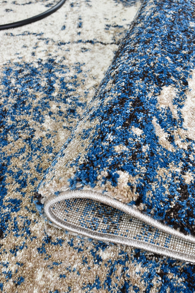 Dahlia White Blue Rug - Turkish-inspired modern rug from Treasures of Turkey