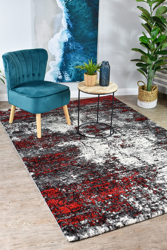 Dahlia White Red Rug - Turkish-inspired modern rug from Treasures of Turkey