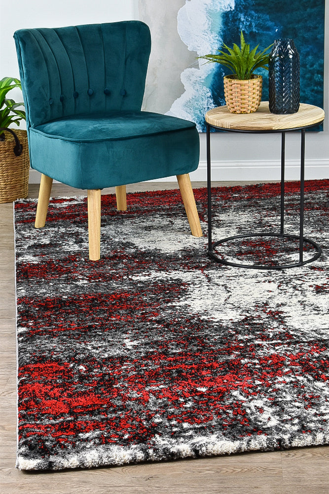 Dahlia White Red Rug - Turkish-inspired modern rug from Treasures of Turkey