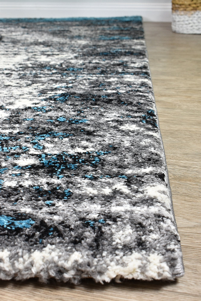 Dahlia White Turquoise Rug - Turkish-inspired modern rug from Treasures of Turkey