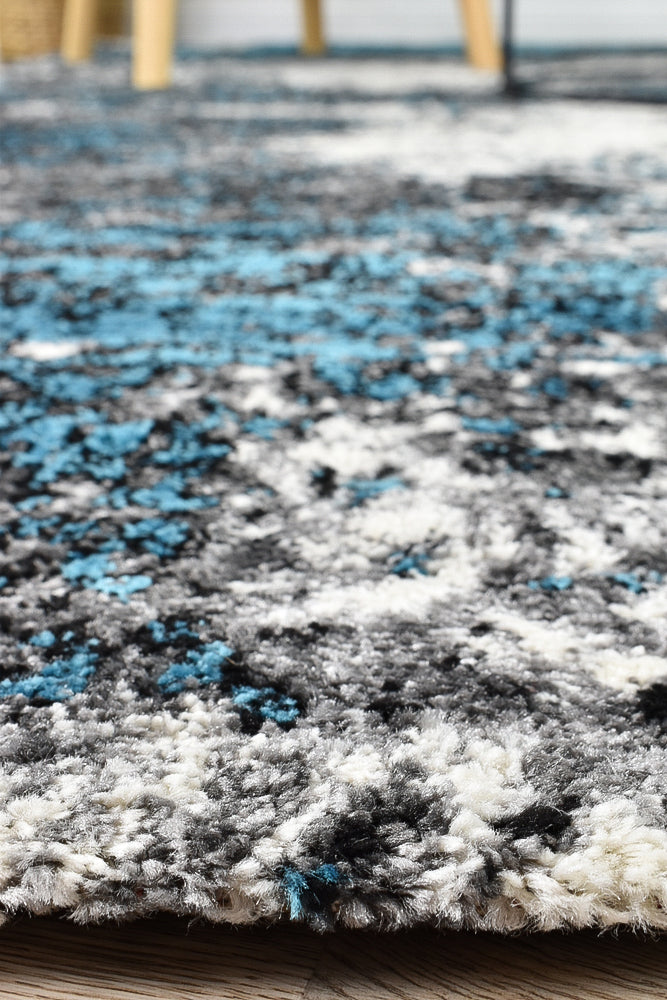 Dahlia White Turquoise Rug - Turkish-inspired modern rug from Treasures of Turkey