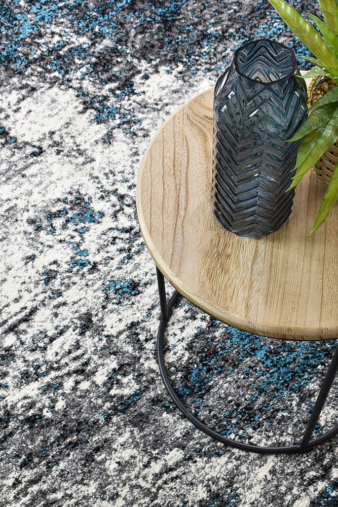 Dahlia White Turquoise Rug - Turkish-inspired modern rug from Treasures of Turkey