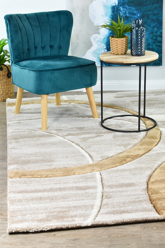 Dahlia Beige Dark Beige Rug - Turkish-inspired modern rug from Treasures of Turkey
