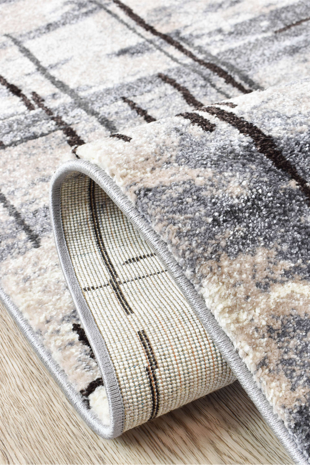 Novus Grey Brown Rug - Turkish-inspired modern rug from Treasures of Turkey