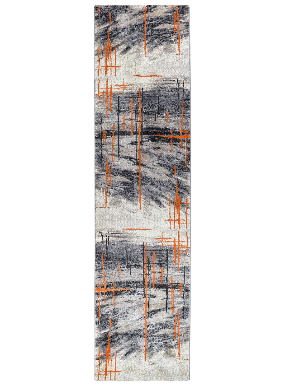 Novus Grey Orange Rug - Turkish-inspired modern rug from Treasures of Turkey
